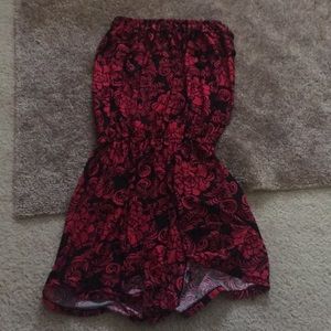 Pink and black romper